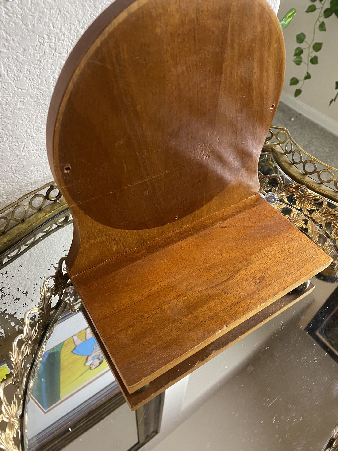 Vintage Wood Bookend Or Shelf