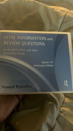 Vital Information and Review Questions for NCE CPCE State Exams Howard Rosenthal