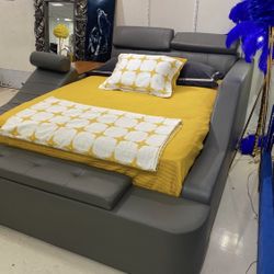 ‼️Sale‼️Leather Transformer Bed (Gray Or Black) Many Functions