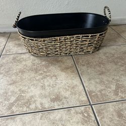 Better Homes & Gardens Black Galvanized Oval Wine Beverage Drink Cooler Tub with Basket