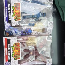 Power rangers godzilla crossover red/blue ranger figure