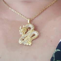 Gold Plated Dragon Necklace