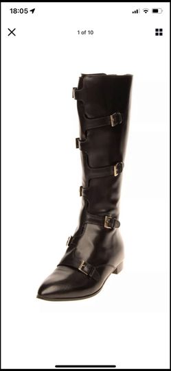 SERGIO ROSSI Leather knee high Boots, Size 5,5 Made in Italy