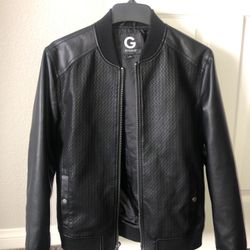 GUESS Men Leather Like Jacket Size Medium 