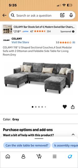 Gray sections sofa (new)