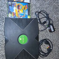 Original Xbox With Controller, Cables, And Games.