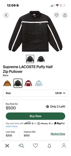 Supreme Lacoste puff jackets S/M