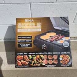 Ninja Sizzle 14" Electric Griddle, Indoor, Nonstick, 1450W 500F GR100 (NEW)