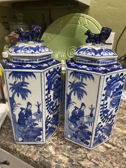 Blue China Decorating Vase 