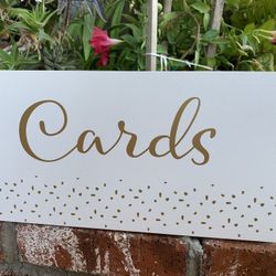 Wooden Card box With Removable Lid