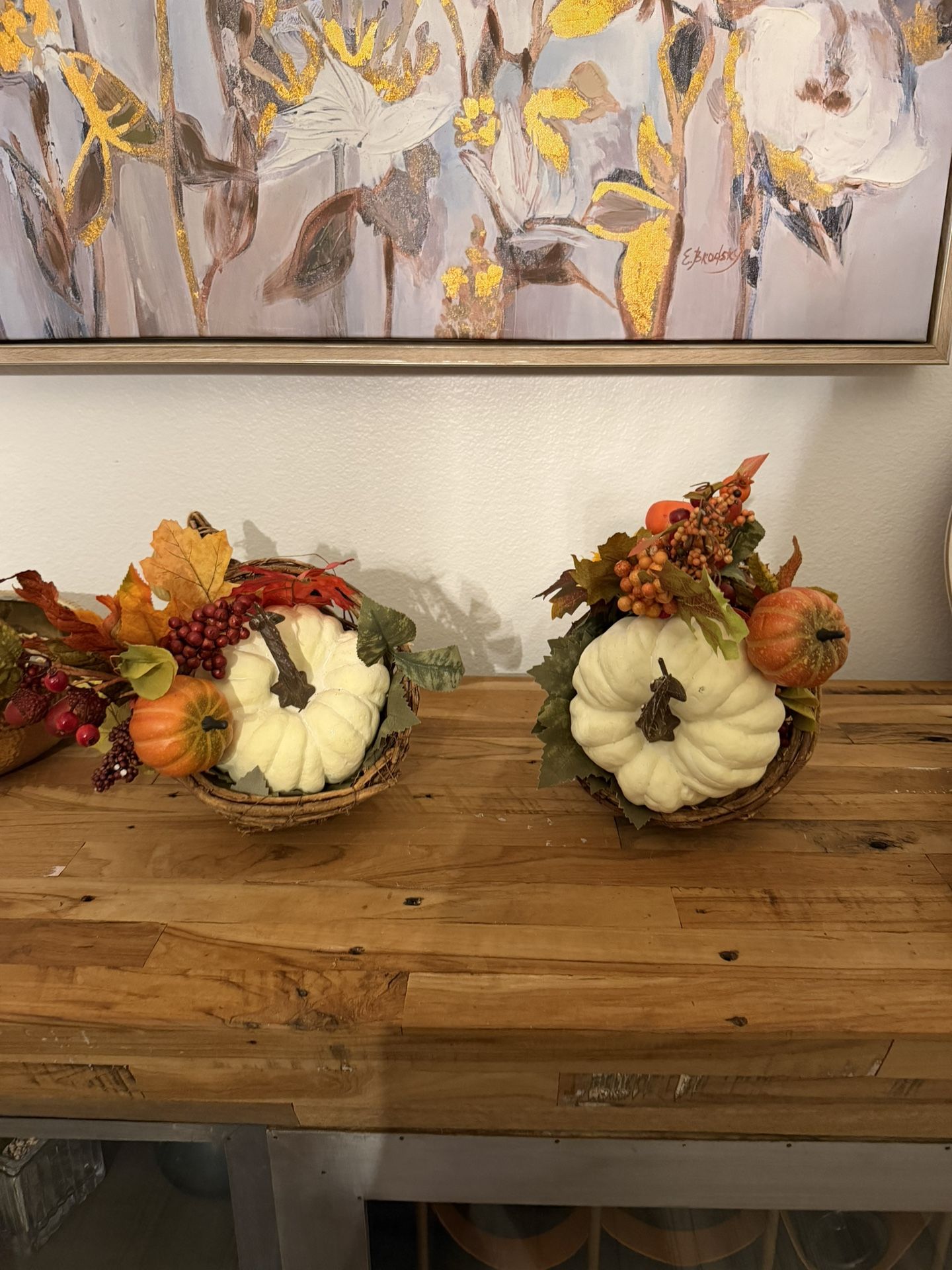 Brand New Fall Cornucopia Centerpiece Set – 2 Pieces