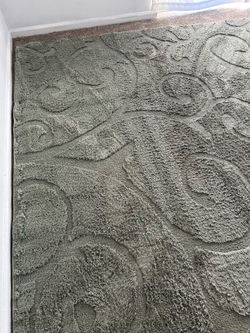 Floral Green Textured Area Rug 8’ x 10’