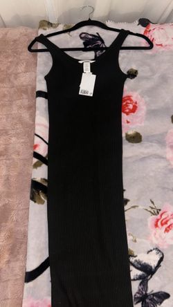 H&M Black Ribbed Maxi Dress Size Xs
