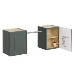 MILL'S PRIDE
Greenwich Aspen Green 23 in. H x 58 in. W x 12 in. D Plywood Laundry Room Wall Cabinet and Pole ext. 76 in. w/ 2 Shelves