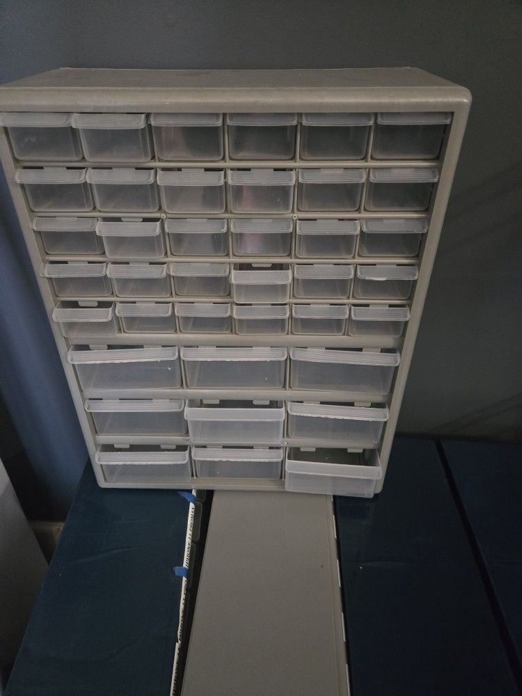 6 - Small Parts Bins Plastic Parts Cabinet