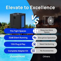 Pool top discharge inverter pool heat pump