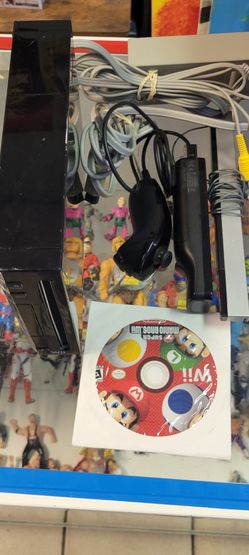 Black Nintendo Wii With Mario Bros Game Dragonball Ps2 Game 3ds Games Ps4 Controls Switch Games