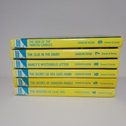 8 Nancy Drew Yellow Hardcover Mystery Stories Flashlight Books Series 4-9