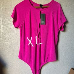 New Women’s Wild Fable T-shirt Bodysuit With Cutout Detailing On Center Front