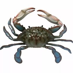 Blue Crab Wall Decor Tiki Tropical Beach Bar Yard Patio Porch Fence Nautical Art