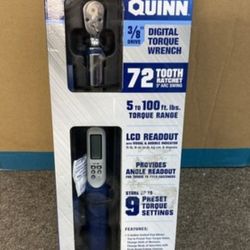QUINN 3/8 in. Drive, 5 to 100 ft-lb Digital Angle Torque Wrench