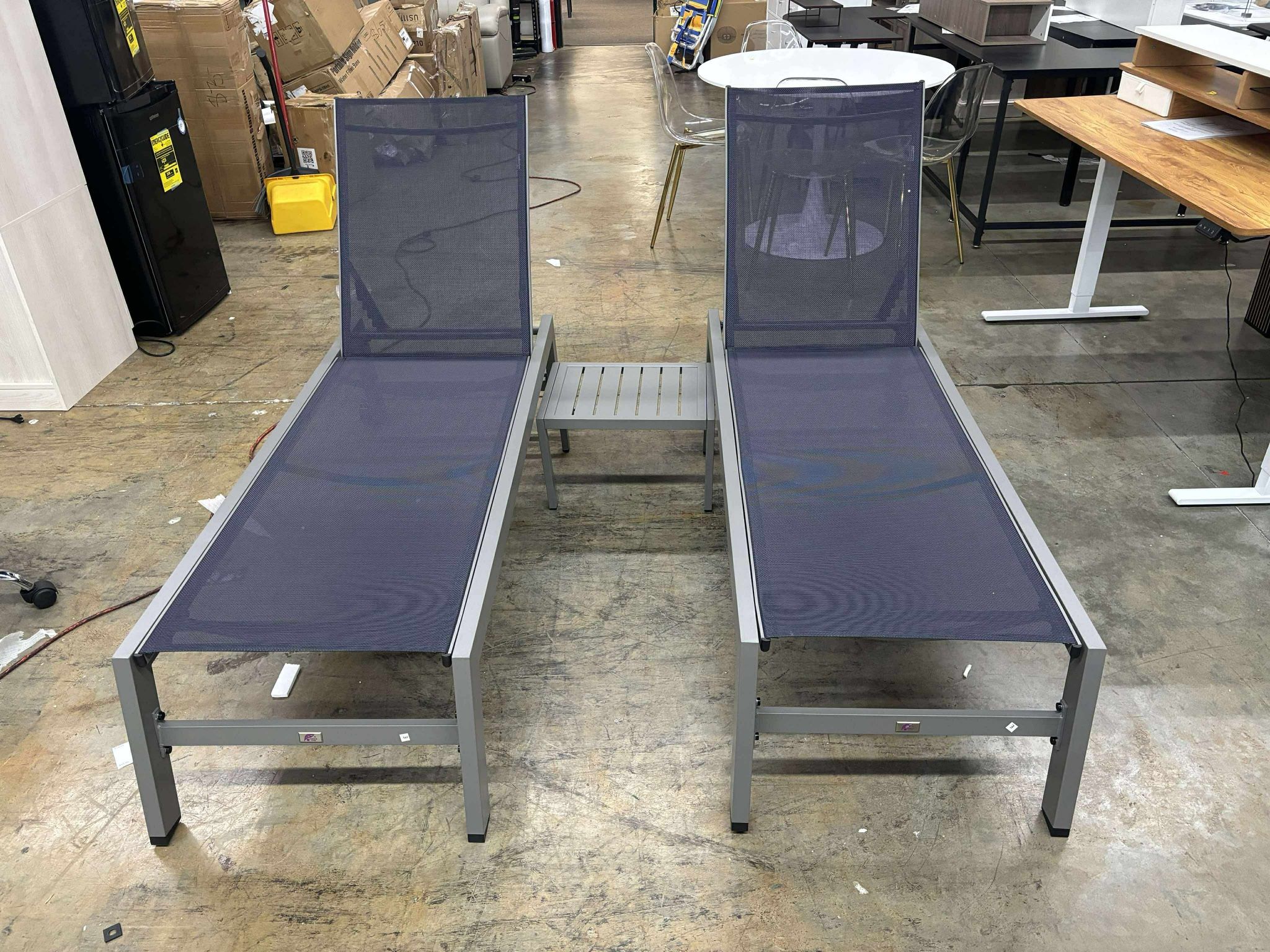 PURPLE LEAF Patio Chaise Lounge Set 2 Pieces Textilene Pool Lounge Chairs with Wheels Sunbathing Chair for Outdoor Yard
