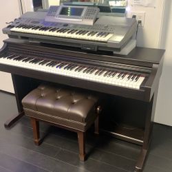 Casio Roll top Digital Piano With Concert Bench And Technics- Panasonic Keyboard/ Workstation/ Arranger
