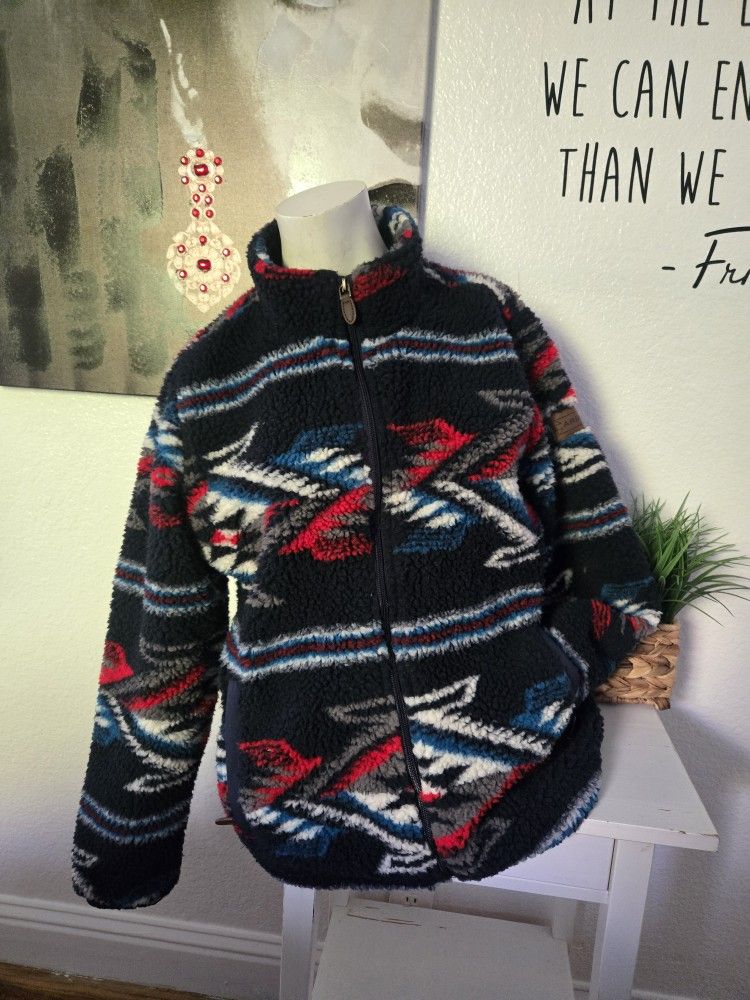 Womens Ariat Aztec Jacket Colors Red, White, Blue Size Large
