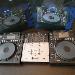 2X MDJ900 GEMINI USB DECKS + MIXER. COMPLETE DJ SETUP! 