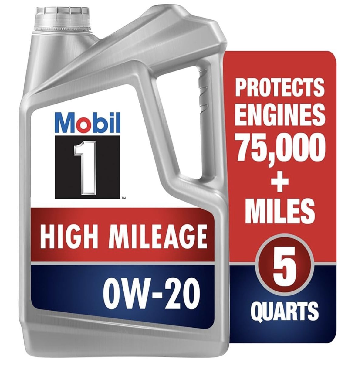 Aceite Mobil 1 High Mileage 0W-20 – 5 cuartos (4.73L)