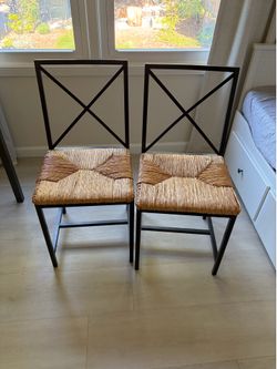 Dining Chairs - Set of 4 – Woven Seats – Great Condition
