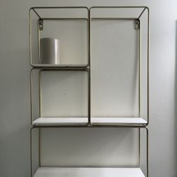 Gold metal bathroom storage shelf/organizer