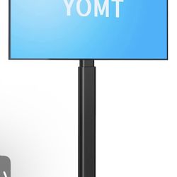 YOMT Floor TV Stand with Mount,Upgraded Universal TV Mount Stand for 27 to 65 inch TVs,Height Adjustable,Swivel Corner Standing TV Mount for Bedroom,L
