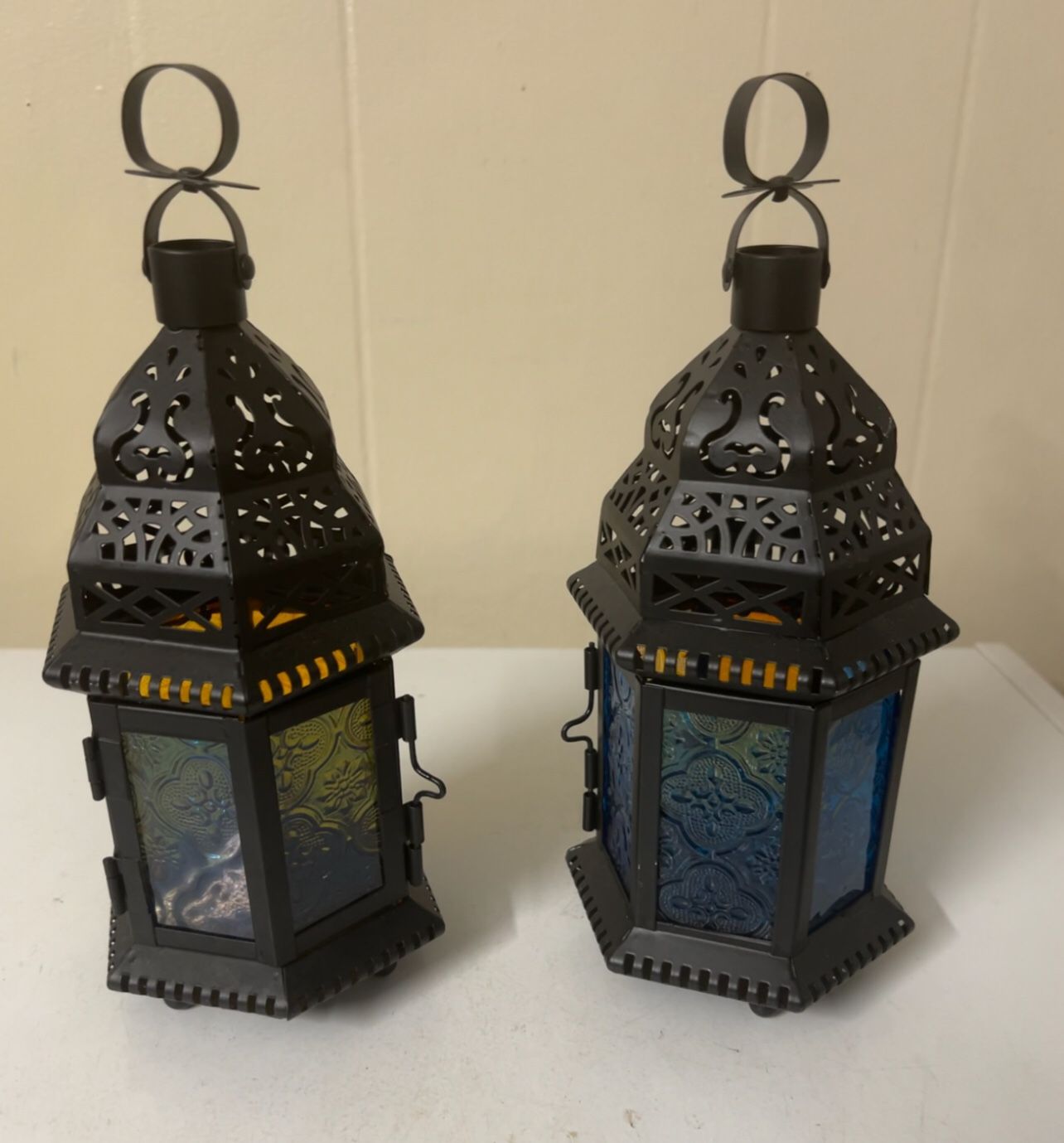 New Metal Lanterns 10 Inches High . Both 5$