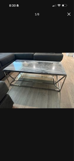 Copenhagen Imports Sospeso Marble Coffee Table – Stainless Frame, Made in Italy (Retail $1,499)