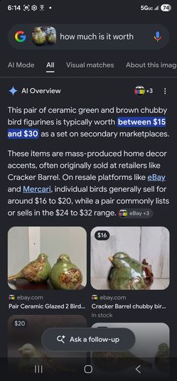 Ceramic glazed Birds