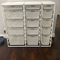Elfa Cabinet-Sized Mesh Pantry Storage Set Of three – White