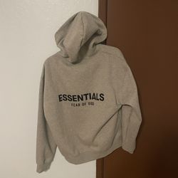 Essentials Dark Oatmeal Hoodie, size medium 