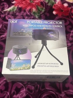 Portable Projector With Tripod And Remote Control