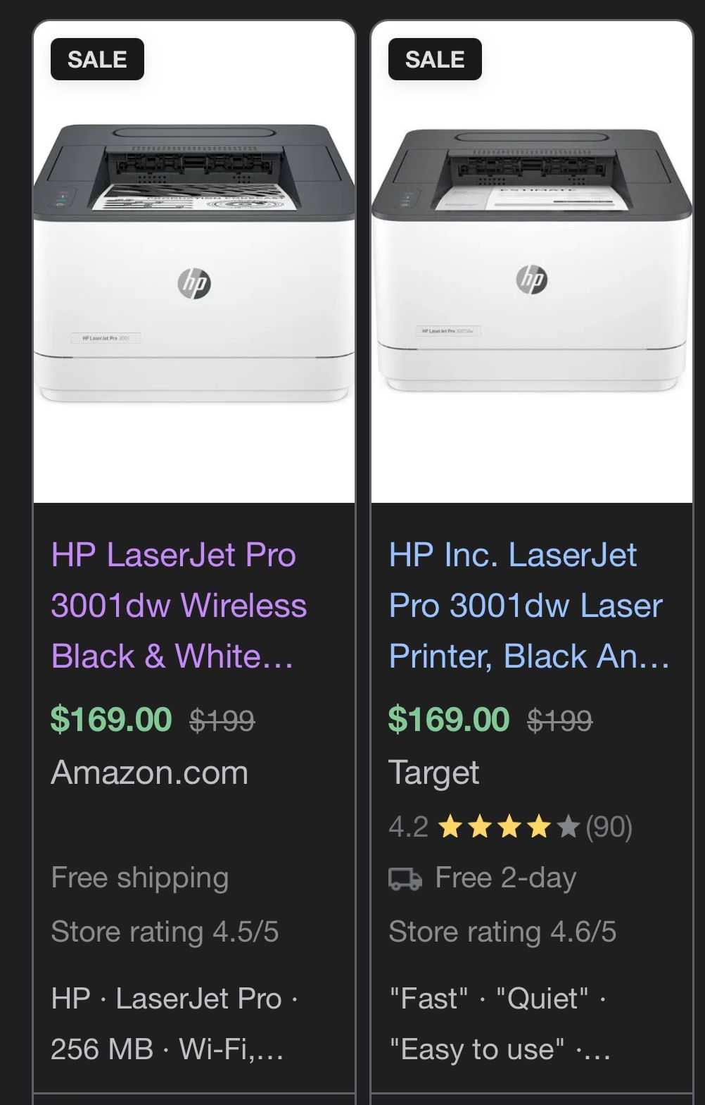 HP LaserJet Pro 3001dw
