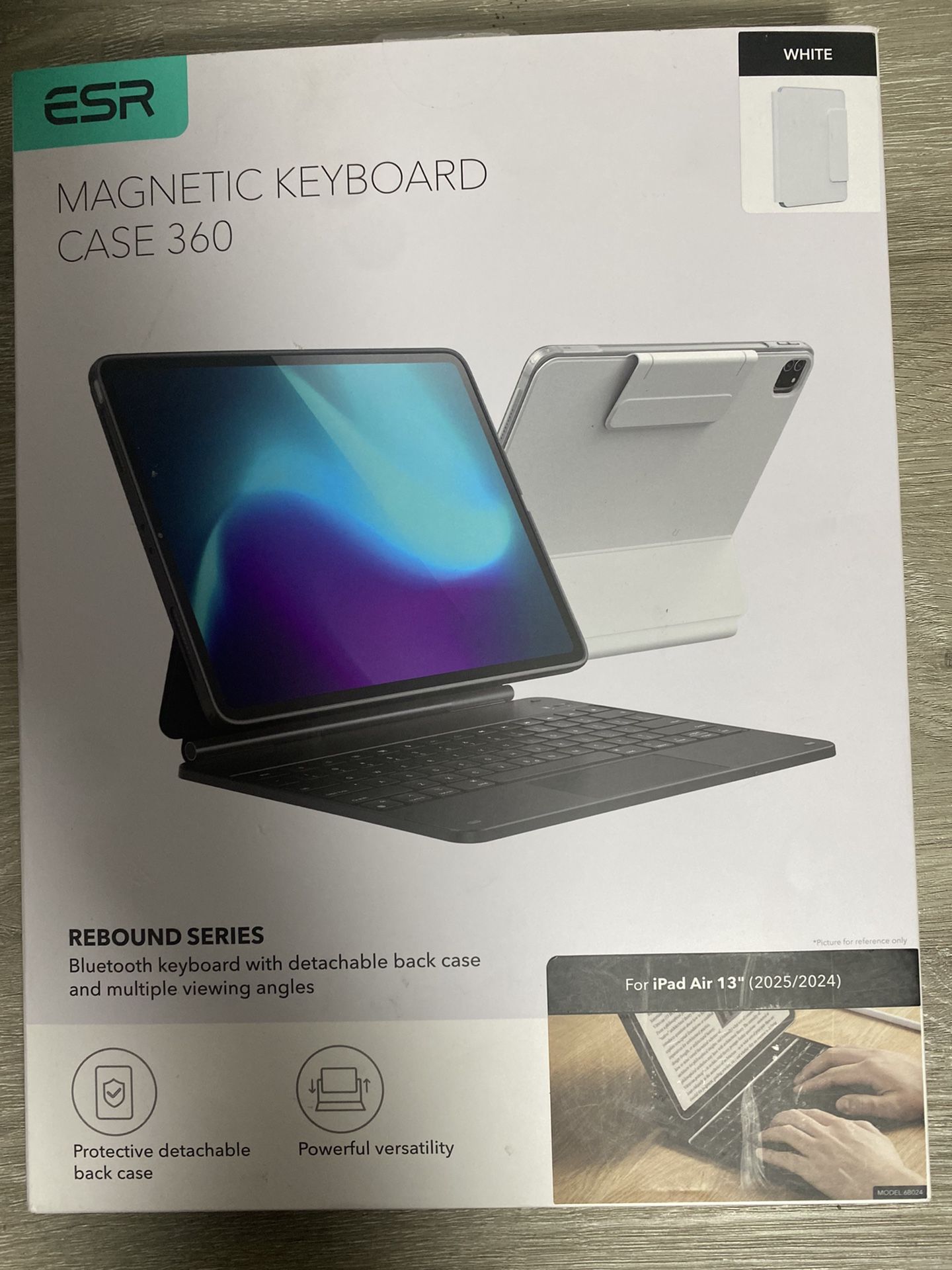 ESR iPad Air 13" (M3/M2, 2025/2024) Magnetic Removable Keyboard Case 360 Rebound