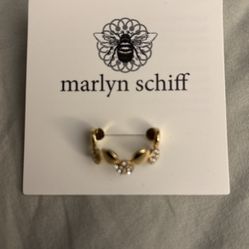 Marlyn Schiff Gold Tone Sparkling CZ Pave Multi Disc Adjustable Ring