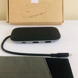 8-in-1 USB-C Hub: Turn a single USB-C port into six ports and two card slots for data transfer, display expansion, internet connection, and charging.