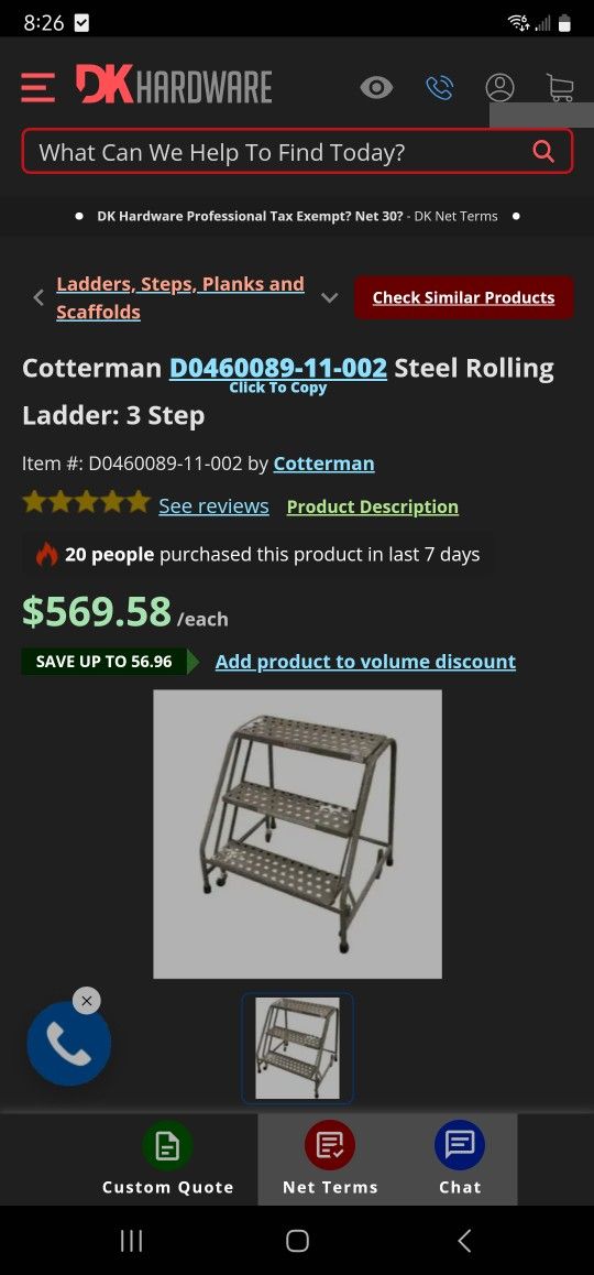 Step Stair Cotterman Industrial 3 Stair Step Ladder
