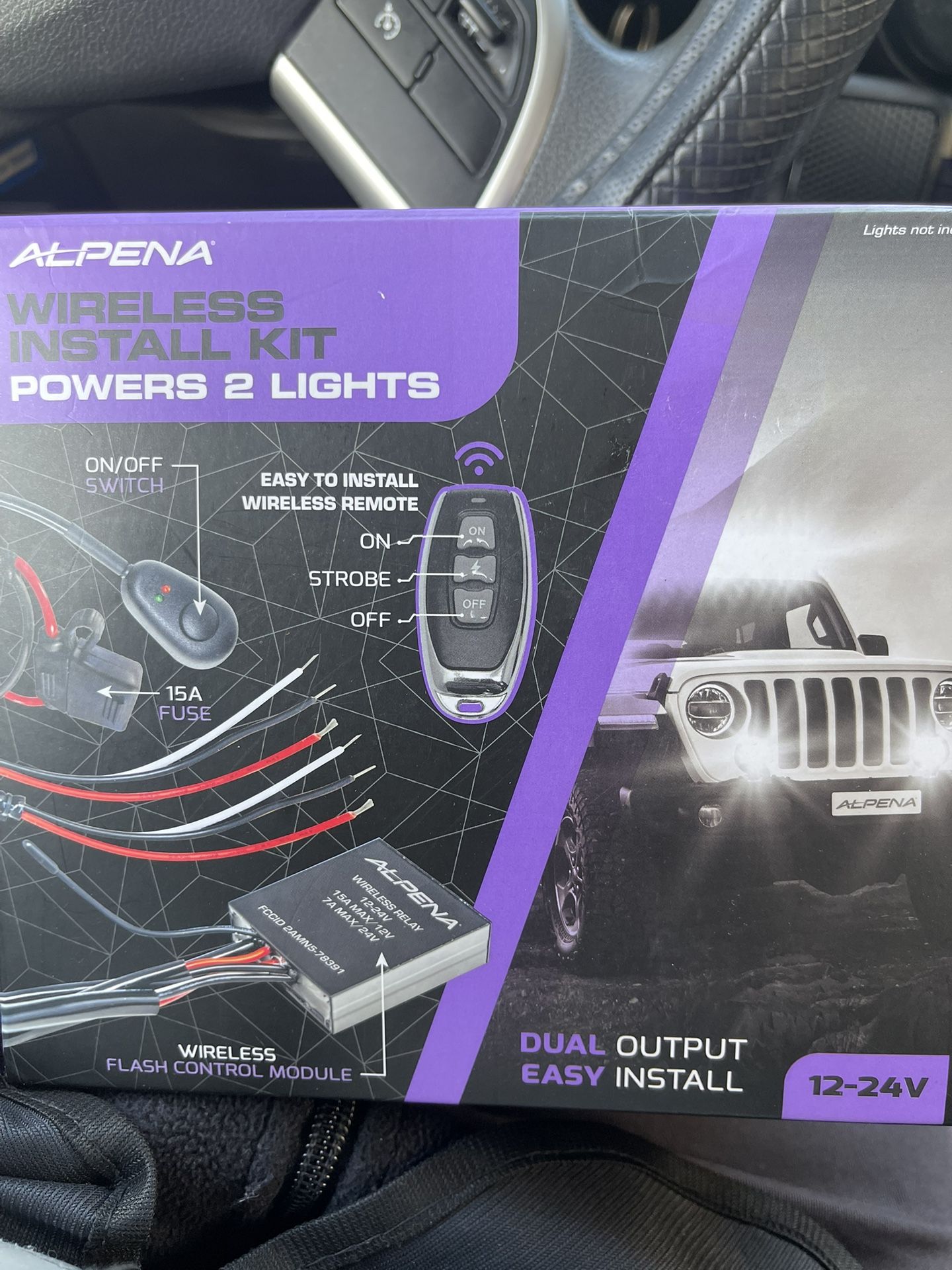 Wireless install kit that powers 2 lights duo output easy installation Fast Shipping 12-24V
