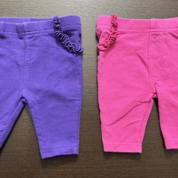 Garanimals Newborn Baby Purple & Pink Pants 2 Pack