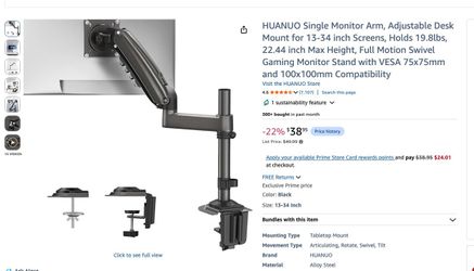 Monitor arm