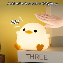 Soft Silicon Duck Night Light For Nursery Bedroom Night Stand 