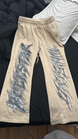Rockstar Original Cream Graphic Flare Sweatpants