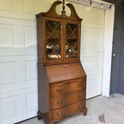 Victorian Antique 1930s Walnut Hutch w/ Secretary Desk •FREE DELIVERY•